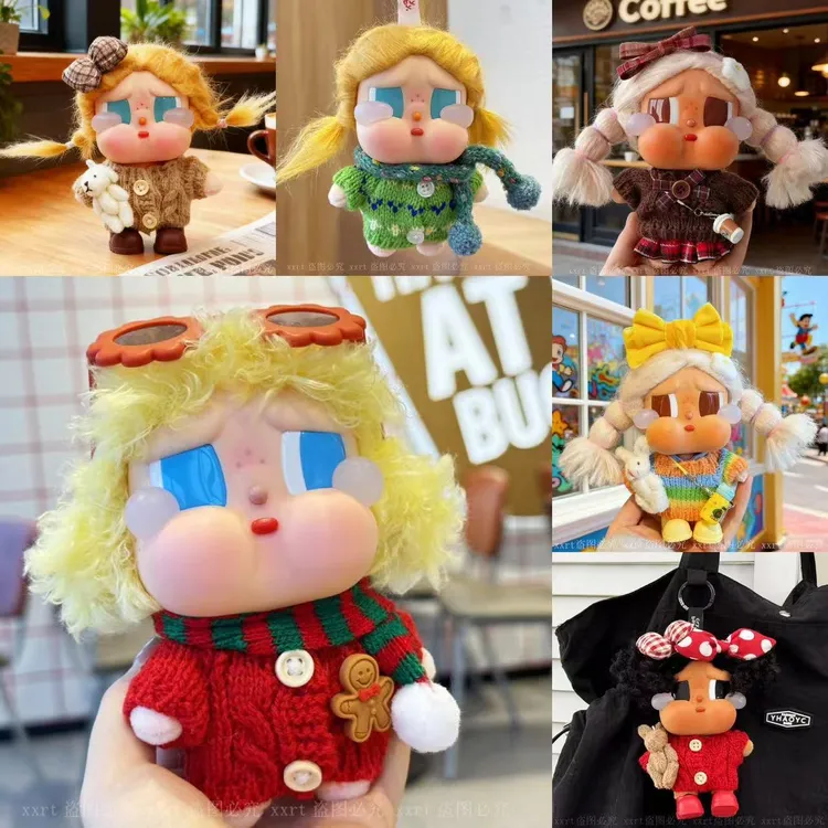 哭娃度假系列衣服搪胶娃冬季毛衣换装可爱围巾娃衣