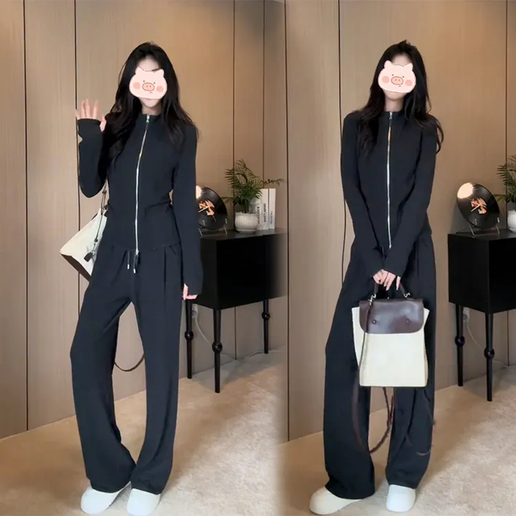 小个子穿搭一整套女早秋季新款设计感显瘦气质外套休闲裤两件套装