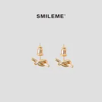 黄铜耳饰 3-SMILEME【贝母幻彩】时尚通勤必备简约耳环R5030001