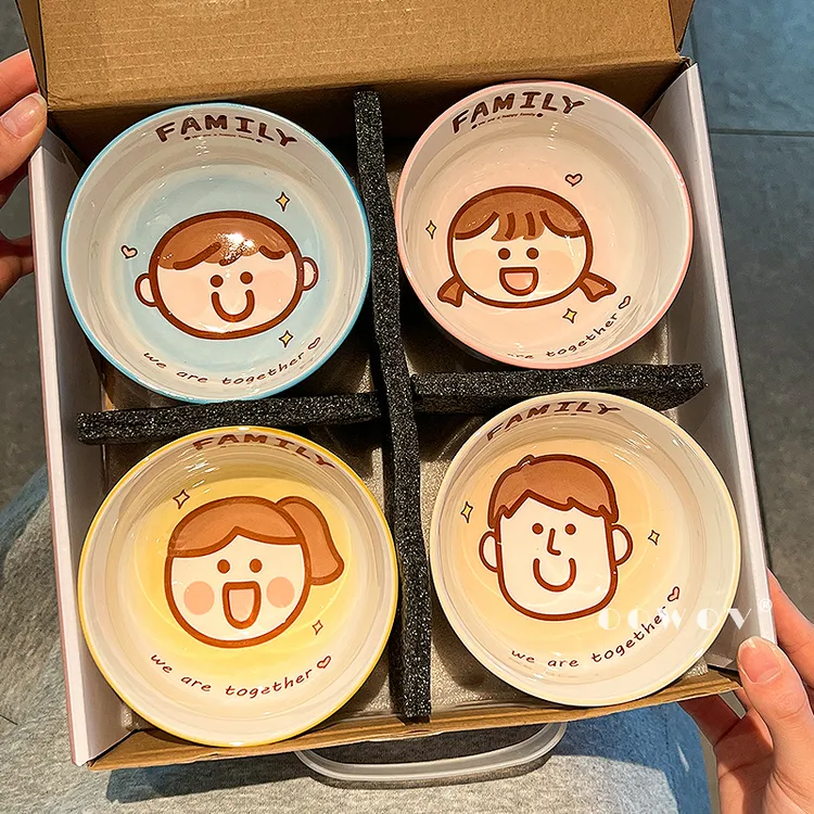 可爱创意陶瓷碗新款女高颜值家用耐高温吃饭碗餐具碗盘中秋伴手礼