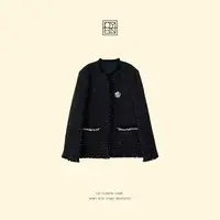 OYBN欧阳贝妮【流光梦境】微胖大码粗花呢复古亮片小香风外套7014