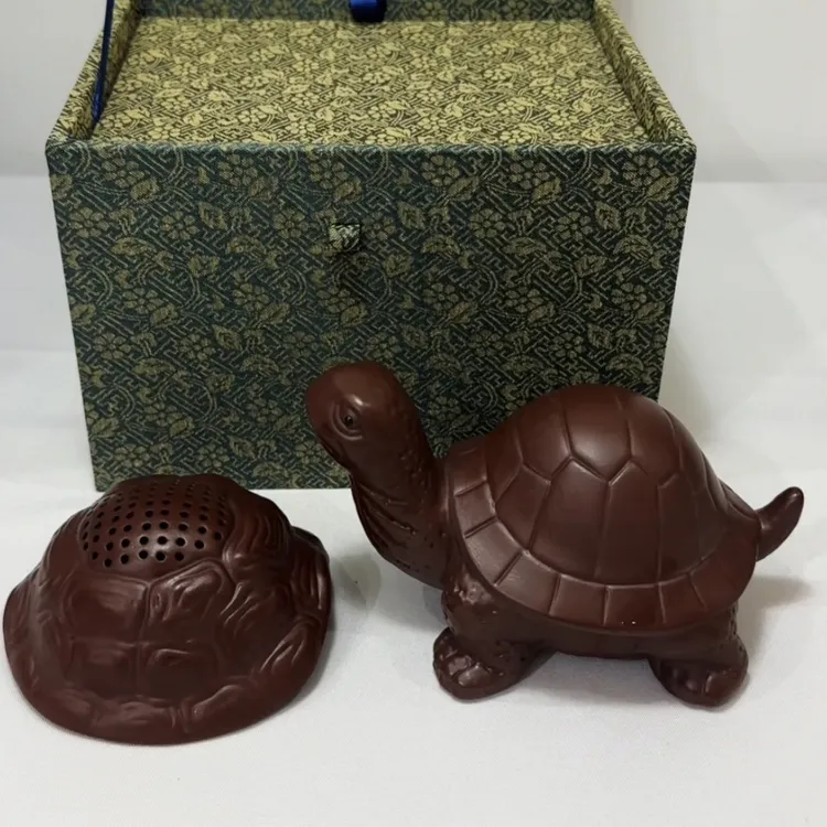 紫砂乌龟茶漏2件套茶台摆件