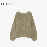 【老白不白】秋冬时尚字母设计百搭圆领绵羊毛羊绒针织OW252MY061C