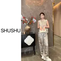 现货【琼楼玉宇】新中式气质网红休闲夏季中国风套装