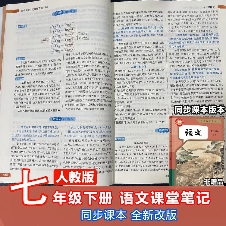 2025新版初中课堂笔记七年级下册语文学霸笔记人教版涂教材同步XY