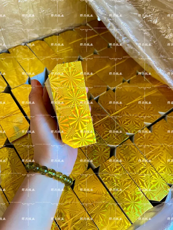 加厚三角插手工折纸材料DIY镭射彩色卡纸装饰摆桌用品