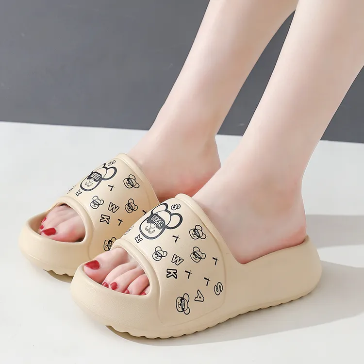 情侣拖鞋女夏厚底家用卡通可爱居家凉拖鞋男浴室防滑软底增高外穿