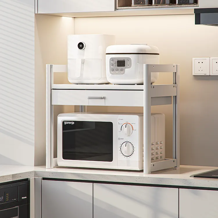 厨房微波炉置物架台面多功能烤箱一体家用放电饭煲架子锅具收纳架