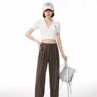 糯米裤女2025秋季新款高腰显瘦宽松慵懒风垂坠感软糯阔腿裤c05k30