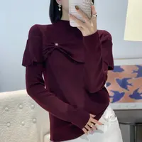 设计感半高领蝴蝶结软糯毛衣1937