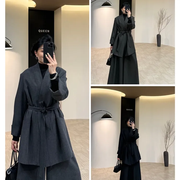 美丽私服气质腰带短西服160斤以内（23699）