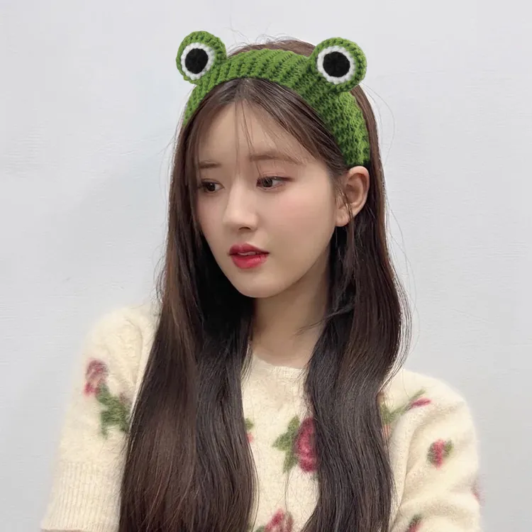 青蛙针织可爱头饰宽边春季新款百搭设计卡通发圈女士日韩风原创合