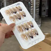 Q043【打工女王·狗蛋儿】固态胶可照干/纯手工天然贝壳 法式/穿戴甲