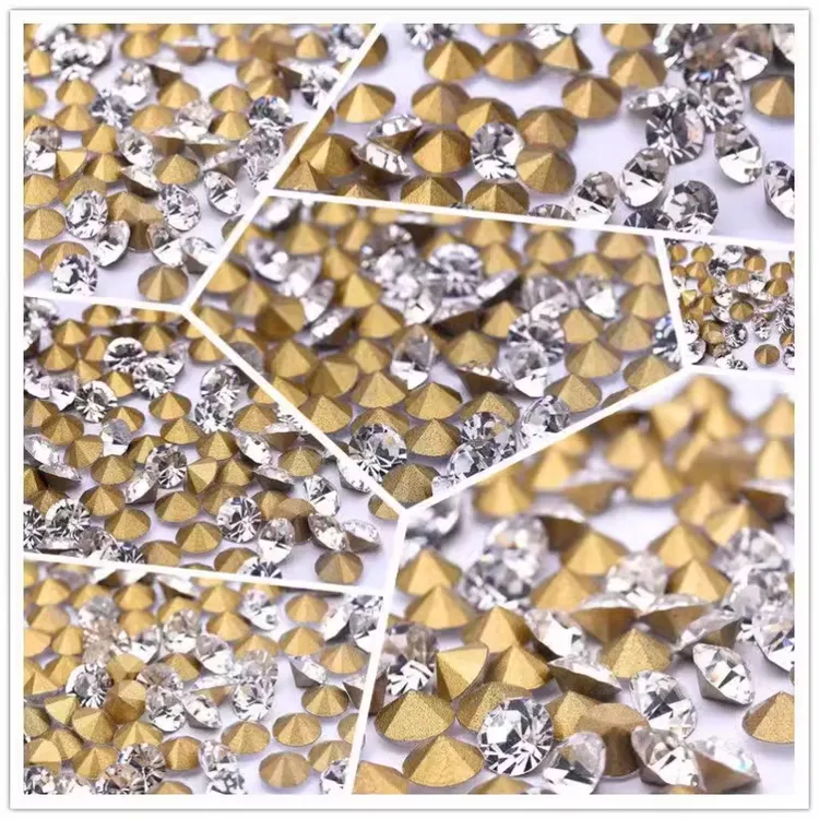 尖底国产精品白钻补钻镶钻DIY饰品配件美甲立体钻衣服鞋钻圆水钻