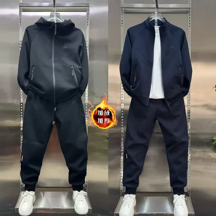 2025秋季男士连帽休闲拉链开衫潮牌百搭束脚裤俩件套运动套装新款