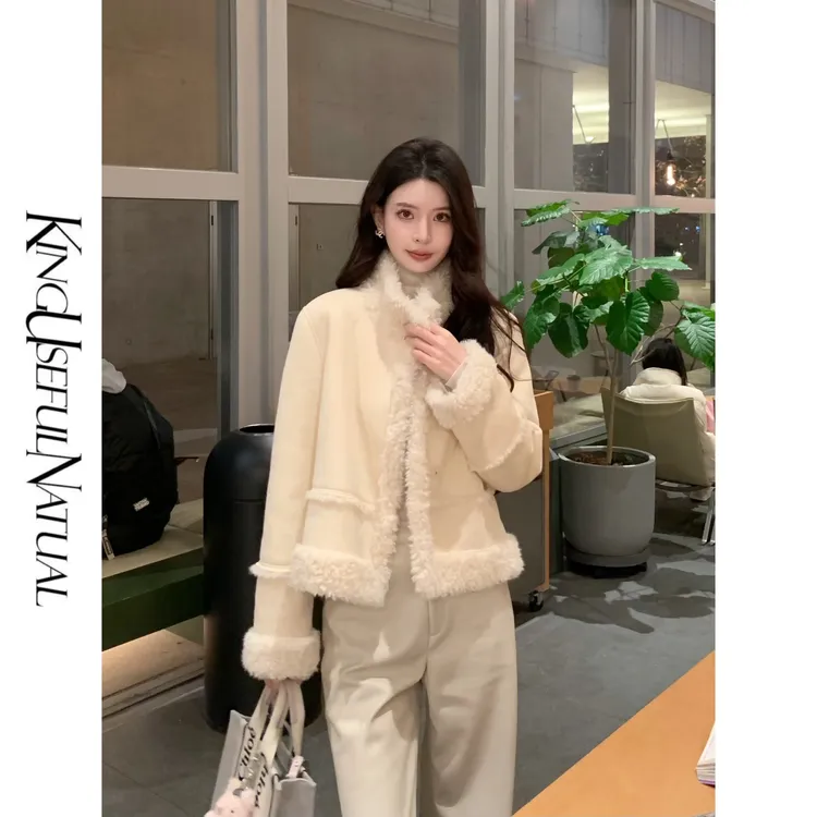 KUN【港岛日落】毛绒 绵密两面穿宽松版型温暖耐穿短款外套