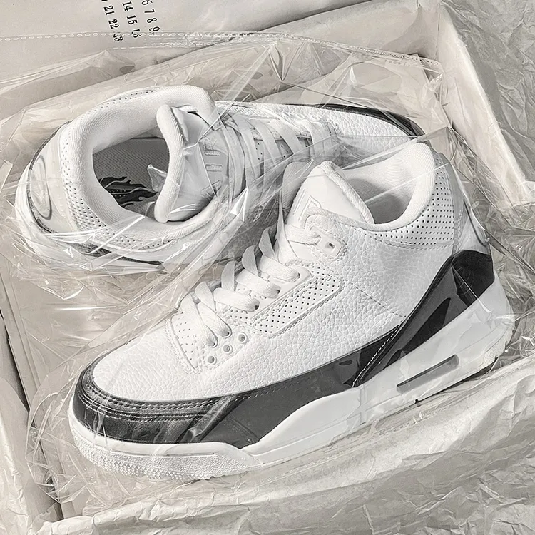 【高品质】aj3白黑经典高帮2025新款透气运动篮球男鞋莆田跑步鞋女