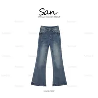 【SANSAN】修身水洗微喇牛仔裤DY-4851