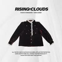 【佩吉】深圳南油时尚百搭钉珠花朵丝绒上衣120010