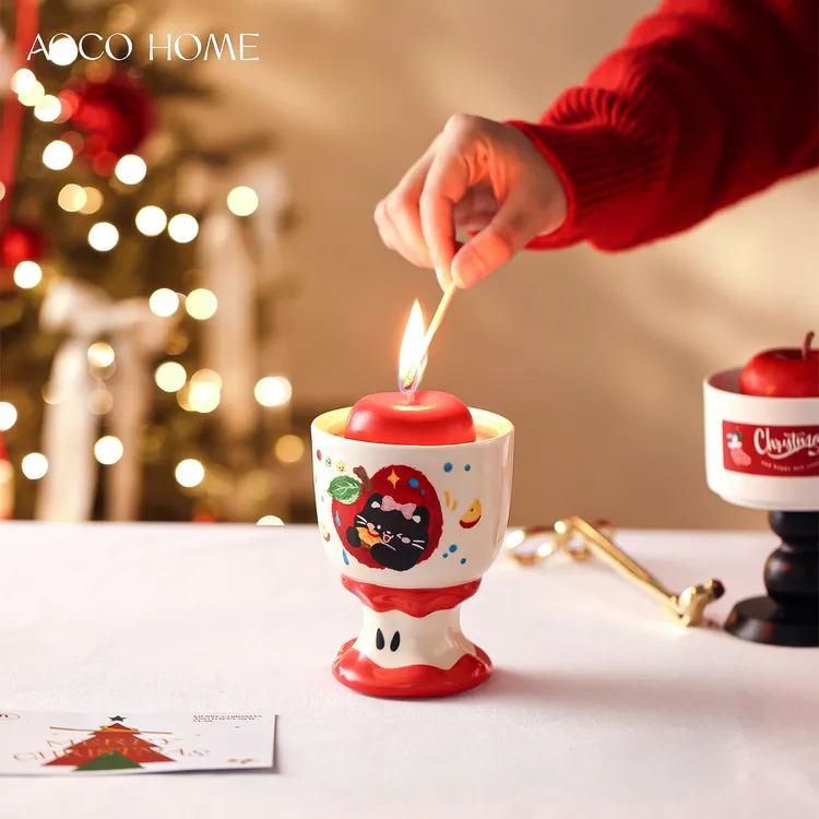 苹果杯香薰蜡烛礼盒圣诞节送闺蜜女友男生日伴手礼物高级创意摆件