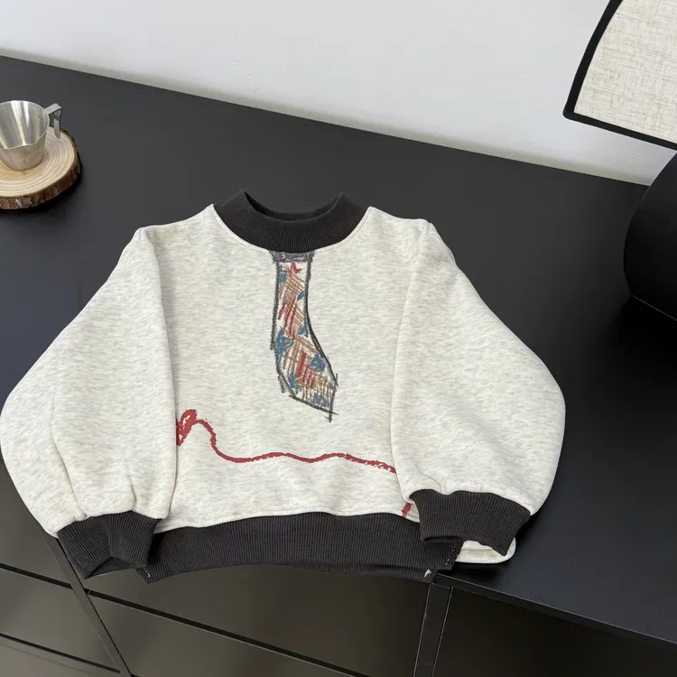 痞帅卫衣巨好看男童加绒冬季新款卫衣儿童百搭个性上衣一体绒外套