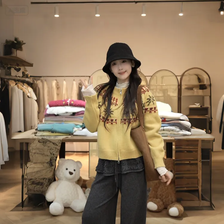 【闵笑一】费岛游记 25早秋新款百搭显瘦上衣潮牌女装针织毛衣女