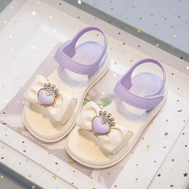 女童凉鞋夏季新款中大童公主鞋女童防滑软底可爱小女孩沙滩凉鞋