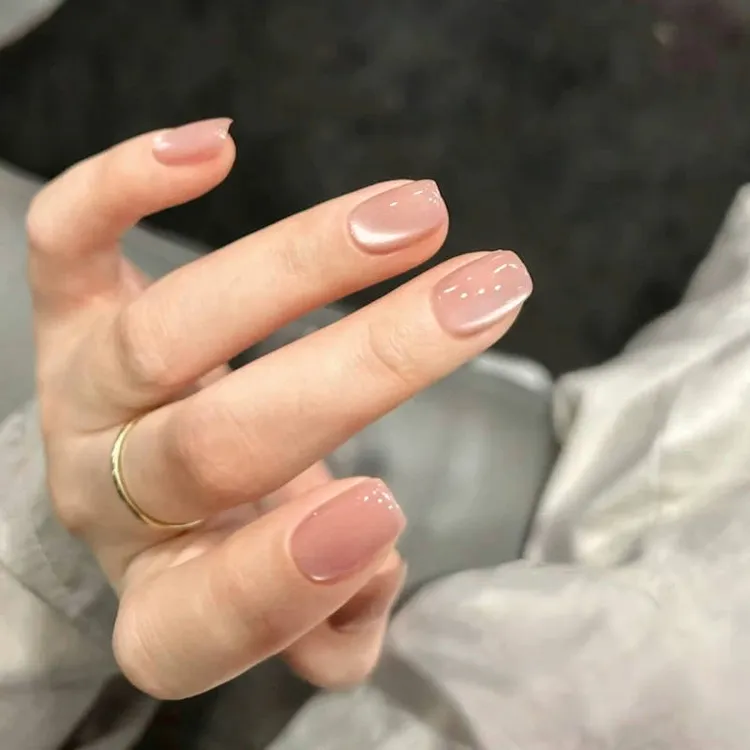 【玻璃珠】大女主猫眼穿戴甲裸色猫眼显白美甲春夏小灯泡短款豆豆甲