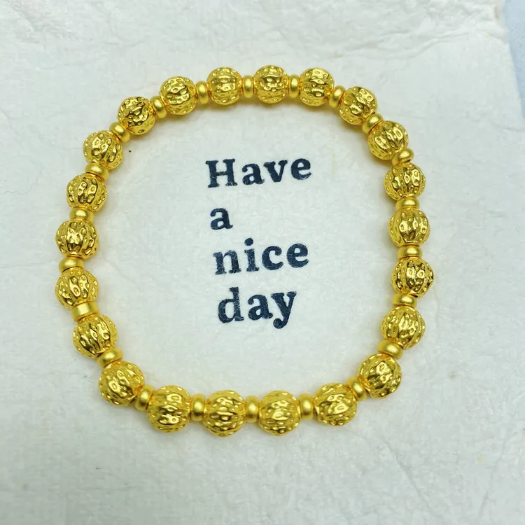 K0371黄色核桃珠手链多样性发货47477