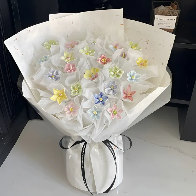 【急速发货】陶瓷花束成品手工永生花520情人节送女友高级感摆件