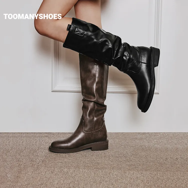 【达人T】Toomanyshoes靴子秋冬新款骑士夜曲厚底长靴显瘦骑士靴