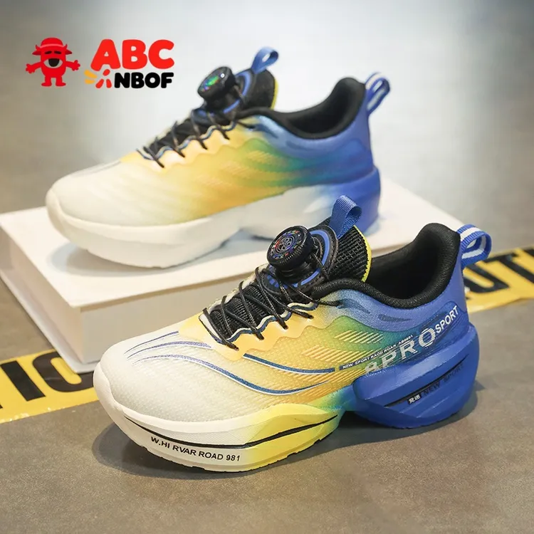 ABC NBOF童鞋儿童运动鞋6-12春秋男童网面透气休闲鞋旋钮扣跑步鞋