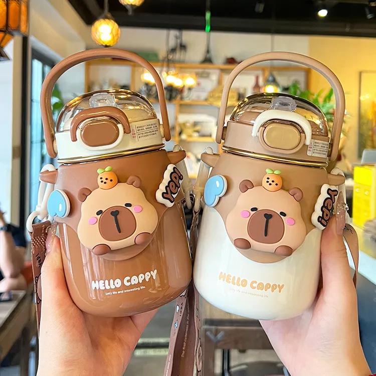 冬季可爱大容量儿童保温杯幼儿园小学生上学专用大肚杯便携吸管杯