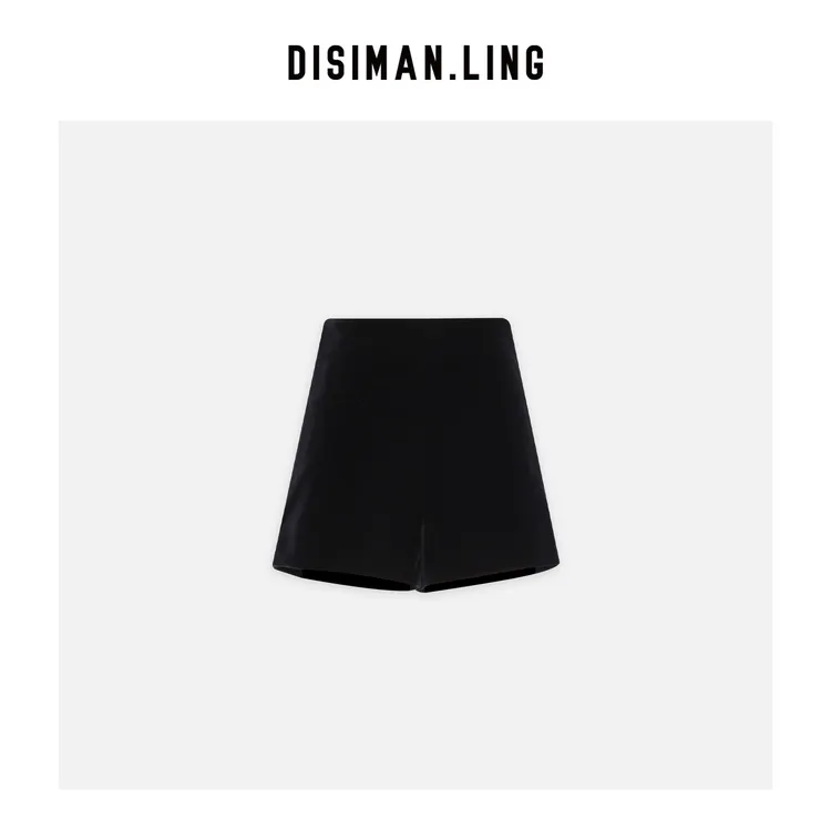 【迪丝嫚苓】黑色短裤休闲百搭小众优雅感舒适原创风设计短裤女外穿