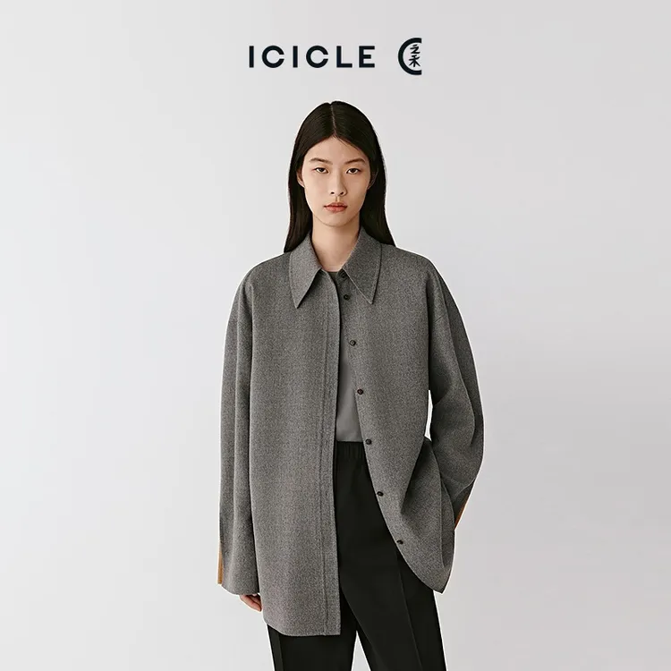 【琥珀流光】ICICLE之禾【AIR COAT】羊毛双面薄呢大衣0570