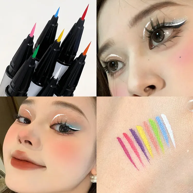 一抹彩的跳脱！彩色眼线笔防水不晕染持久白蓝红紫黄极细玩妆cos
