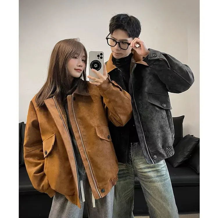 OWH美拉德秋冬穿搭加厚棉衣皮夹克保暖潮流百搭男女同款夹克上衣