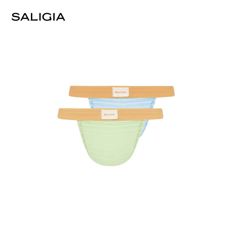【新品】SALIGIA麦田远望双色横条纹轻柔亲肤织物男士高叉内裤