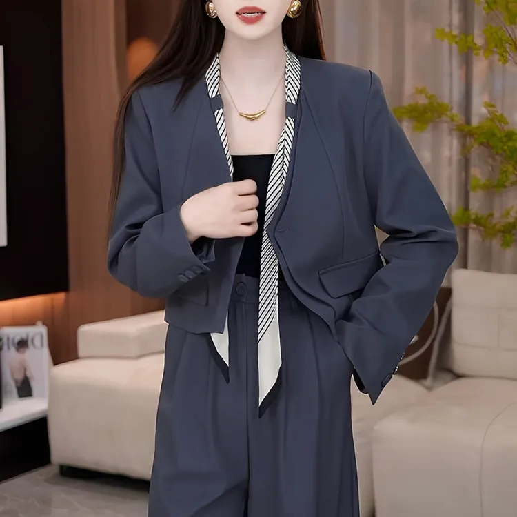 2025春秋季新款女士超火宽松休闲阔腿裤卫衣套装百搭时尚两件套潮