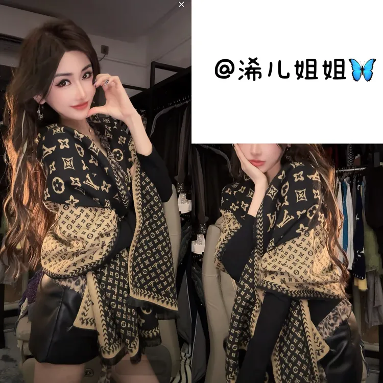 【浠儿家】辣妹时尚围巾女秋冬百搭仿羊绒高级氛围感围脖外搭披肩
