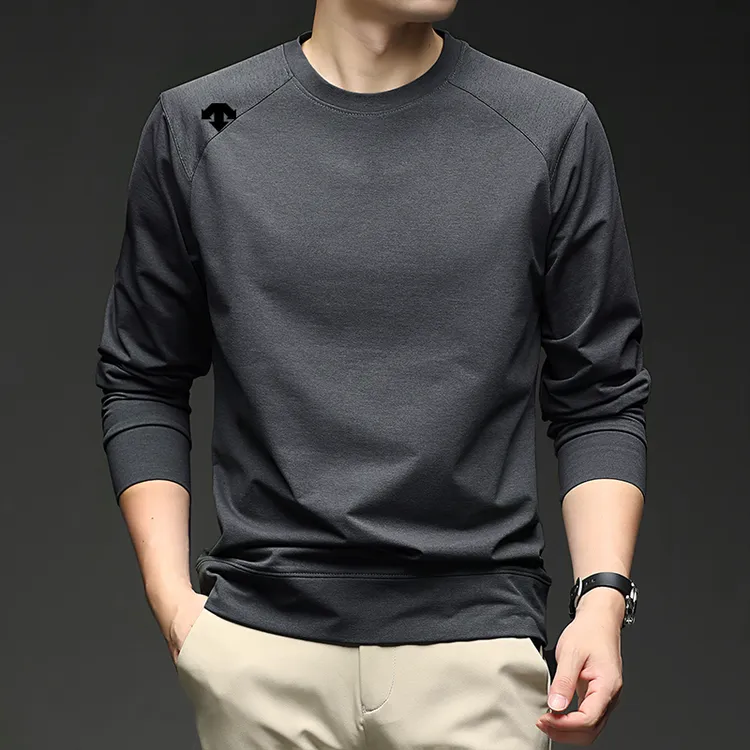 奥莱撤柜迪桑男士运动长袖T恤春秋速干男款圆领运动t恤男打底