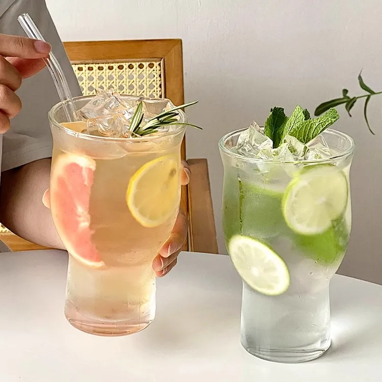 新疆包邮到家ins网红宽口玻璃杯果汁杯咖啡杯啤酒杯饮品饮料杯子