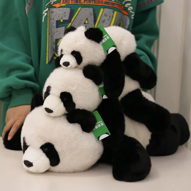 正版仿水貂毛福宝趴趴熊猫毛绒玩具公仔生日礼物玩偶成都基地同款
