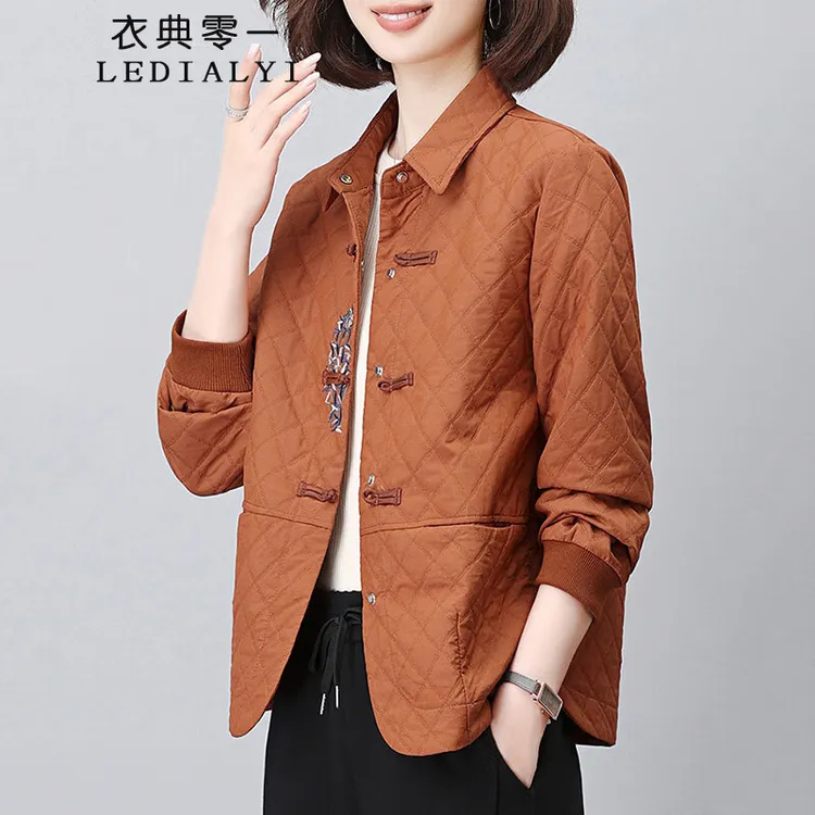 国风新中式短外套女装2025春秋时尚洋气休闲大码显瘦中年妈妈上衣