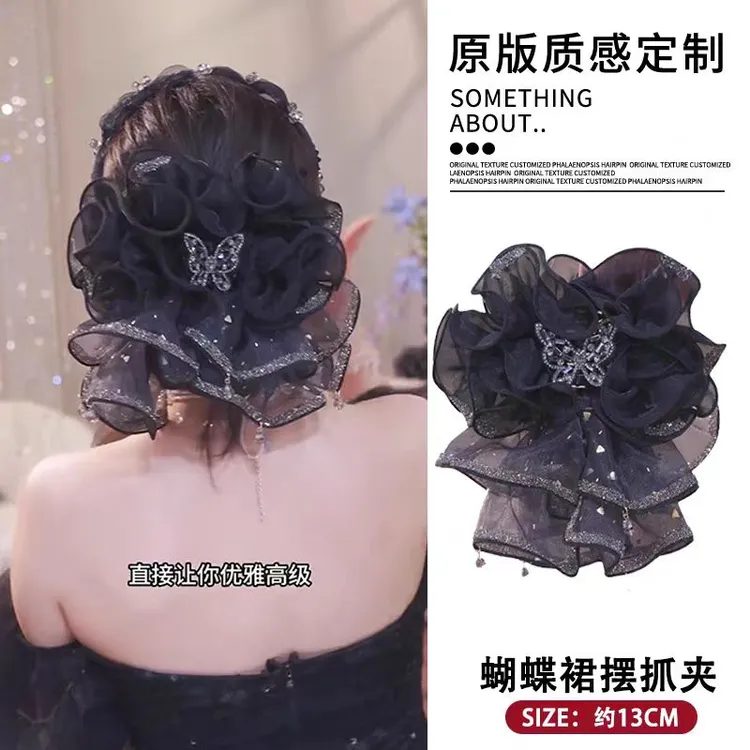 【金箔蝴蝶】小众设计师款蓬松显发量抓夹轻奢气质时尚发夹
