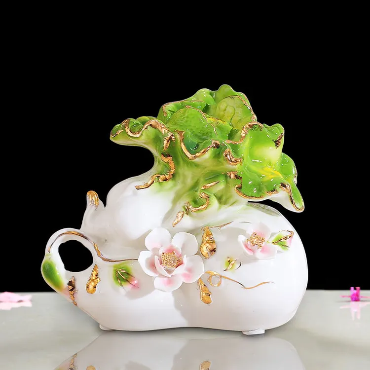 批发装饰客厅玄关白菜摆件好寓意轻奢家居摆设工艺品乔迁开业礼物