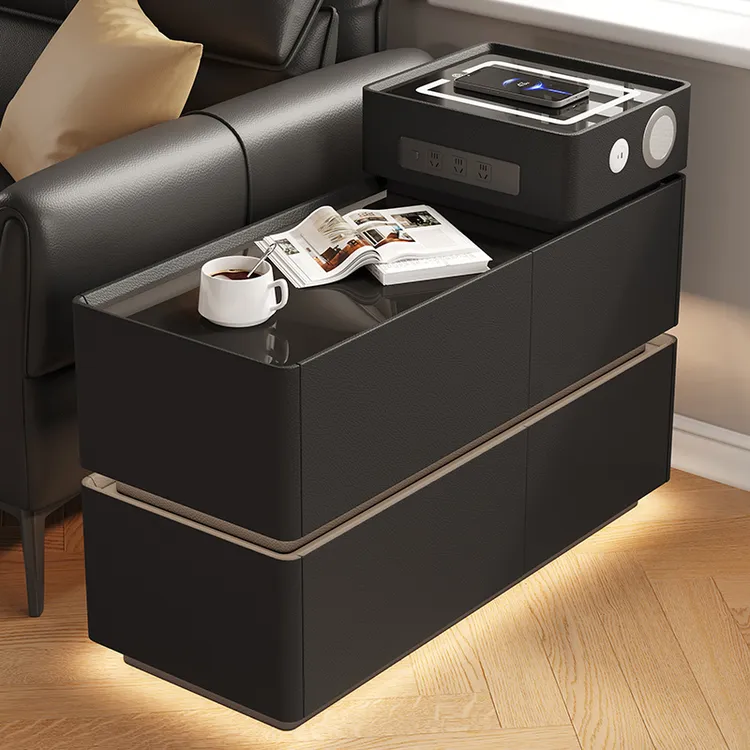 意式轻奢沙发边柜客厅高级感智能收纳侧边几隔断现代多功能置物柜