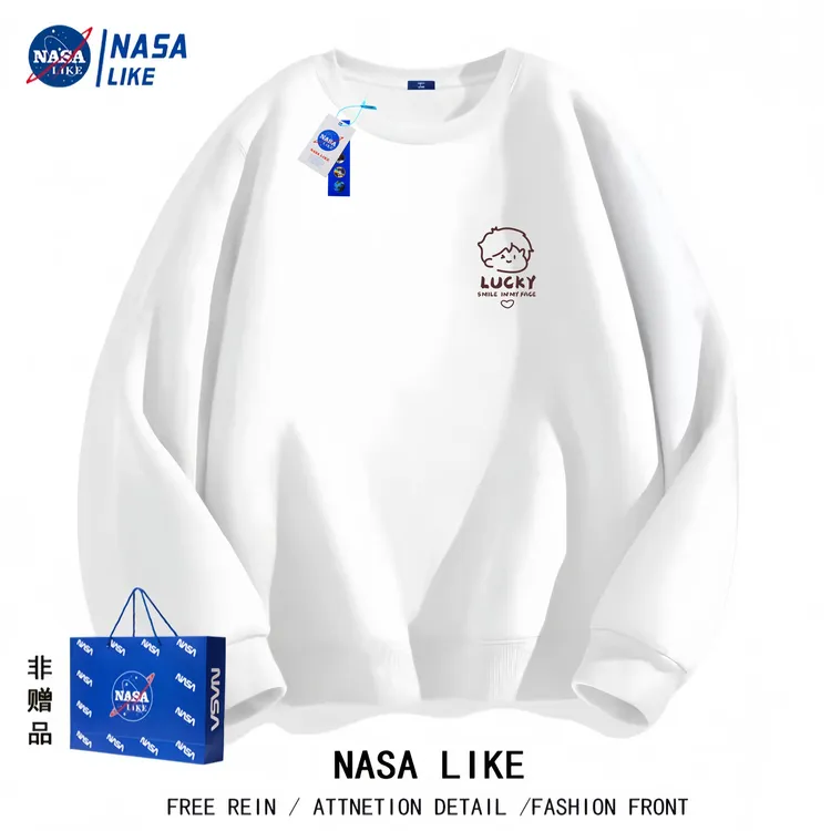 NASA LIKE联名秋冬季男士卫衣美式长袖卫衣休闲大码圆领上衣外套