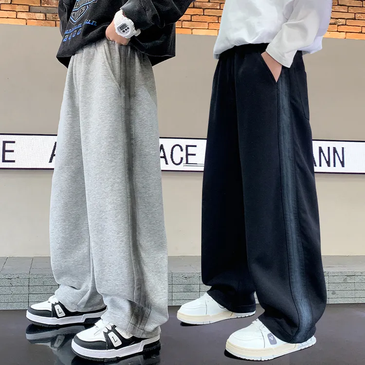 男童裤子春秋宽松洋气弯刀裤2025中大童休闲韩版长裤儿童卫裤直筒