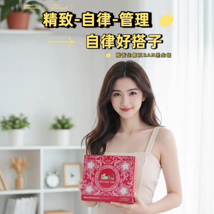 糯香生椰黑金咖啡黑咖啡速溶拿铁香甜饱腹助力管理期办公室适用